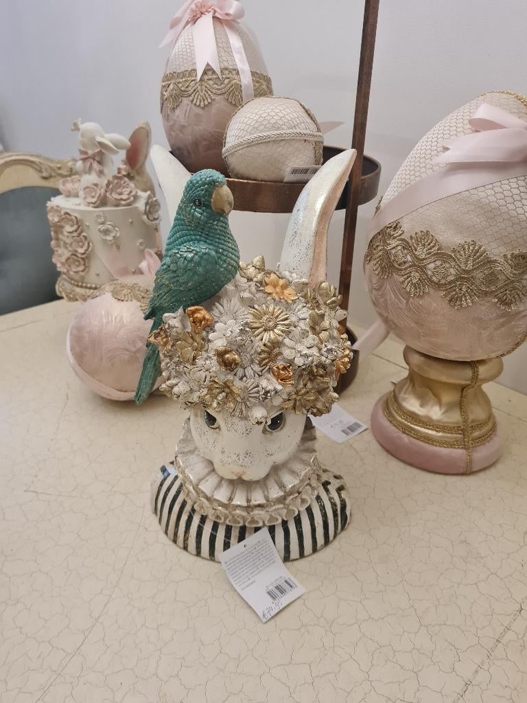 Grote barokke paashaas met papagaai, Heikant 21 Kaatsheuvel, Belle Vieille Brocante, Nieuw, Ophalen of Verzenden