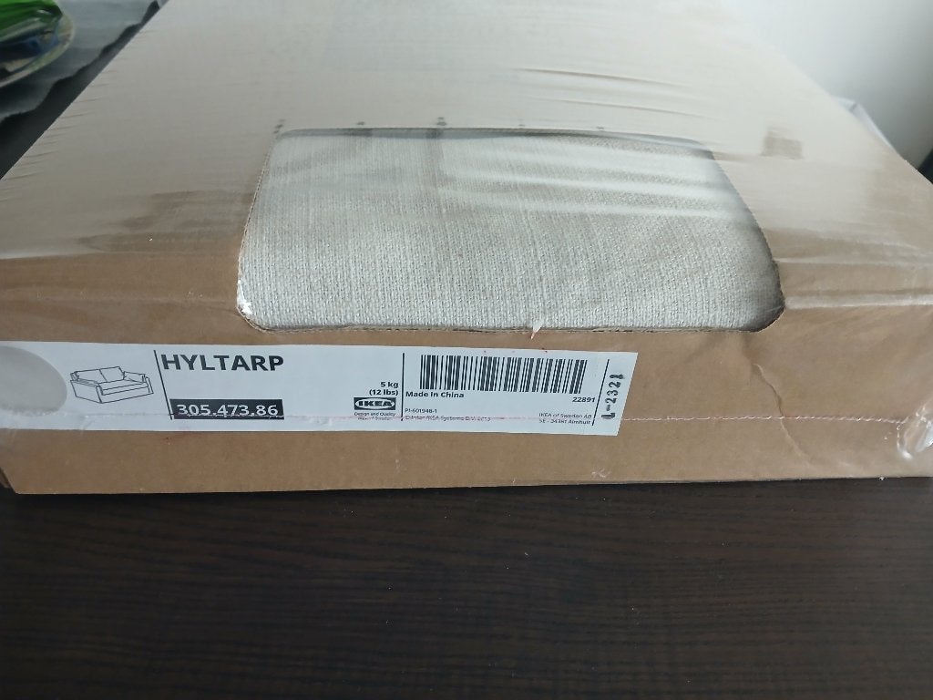Ikea HYLTARP Hoes 2-zitsbank, Gransel naturel., Wit, Ophalen of Verzenden, Kussen, Nieuw
