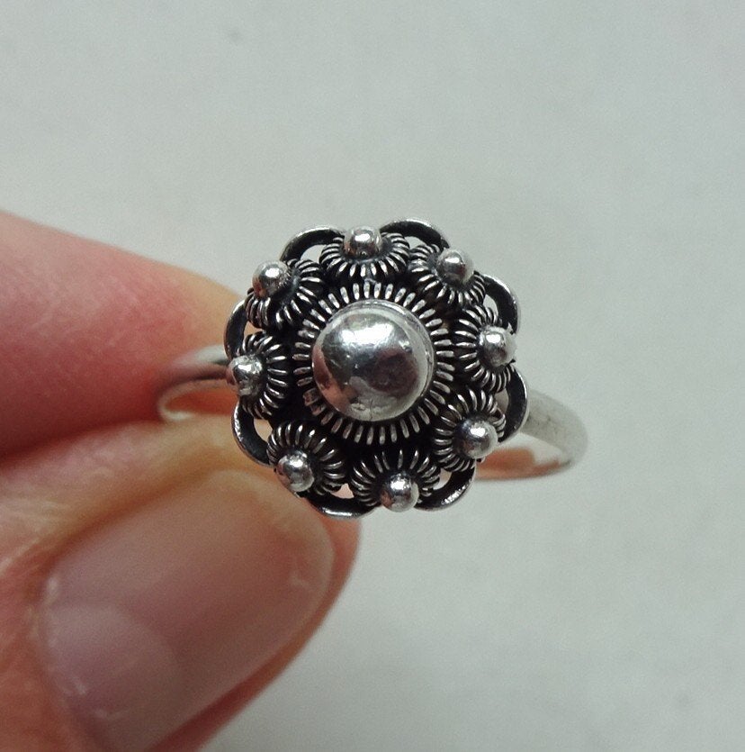 Vintage zilveren Zeeuwse knoop ring, Sieraden, Tassen en Uiterlijk, Antieke sieraden, Ophalen of Verzenden, Zilver, Ring