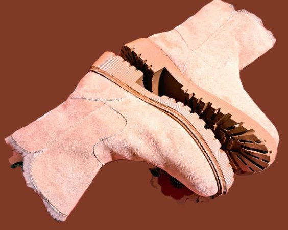 F&8 🍂 suede look laarsjes met bont mt 39/40 NIEUW, Verzenden, Beige, Lage of Enkellaarzen, Nieuw