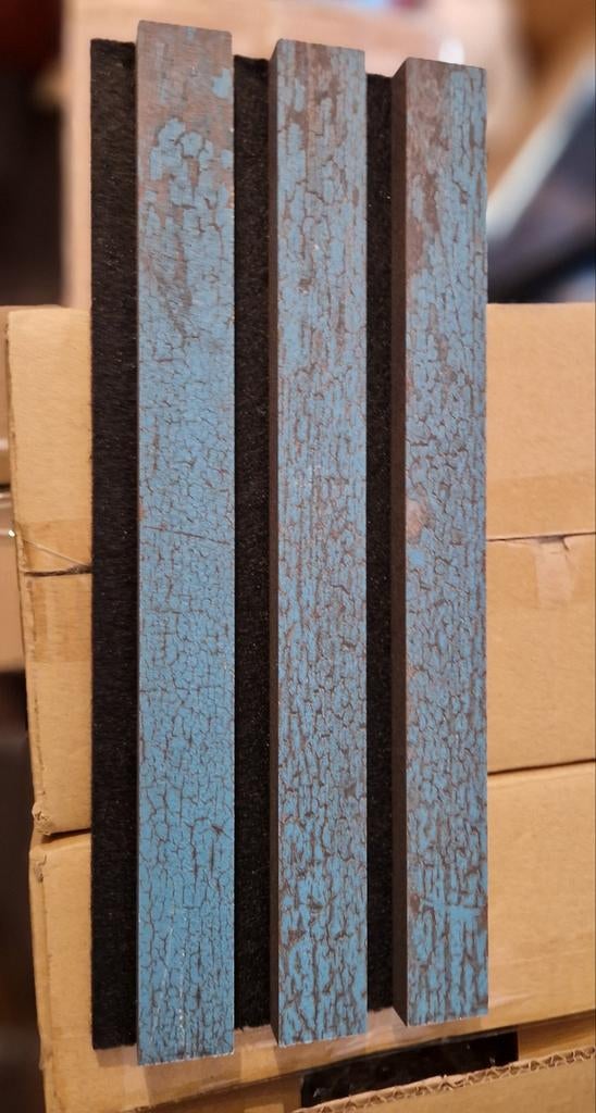 Decoratieve Wandpanelen - Vintage Blauw Hout, Gebruikt, Hout, Vintage, Ophalen of Verzenden
