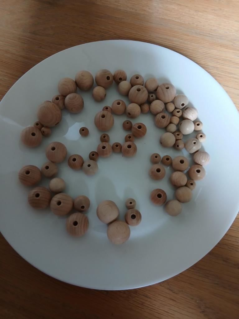 Houten kralen set - diverse maten 72 stuks, Hobby en Vrije tijd, Kralen en Sieraden maken, Ophalen of Verzenden, Gebruikt, Kraal
