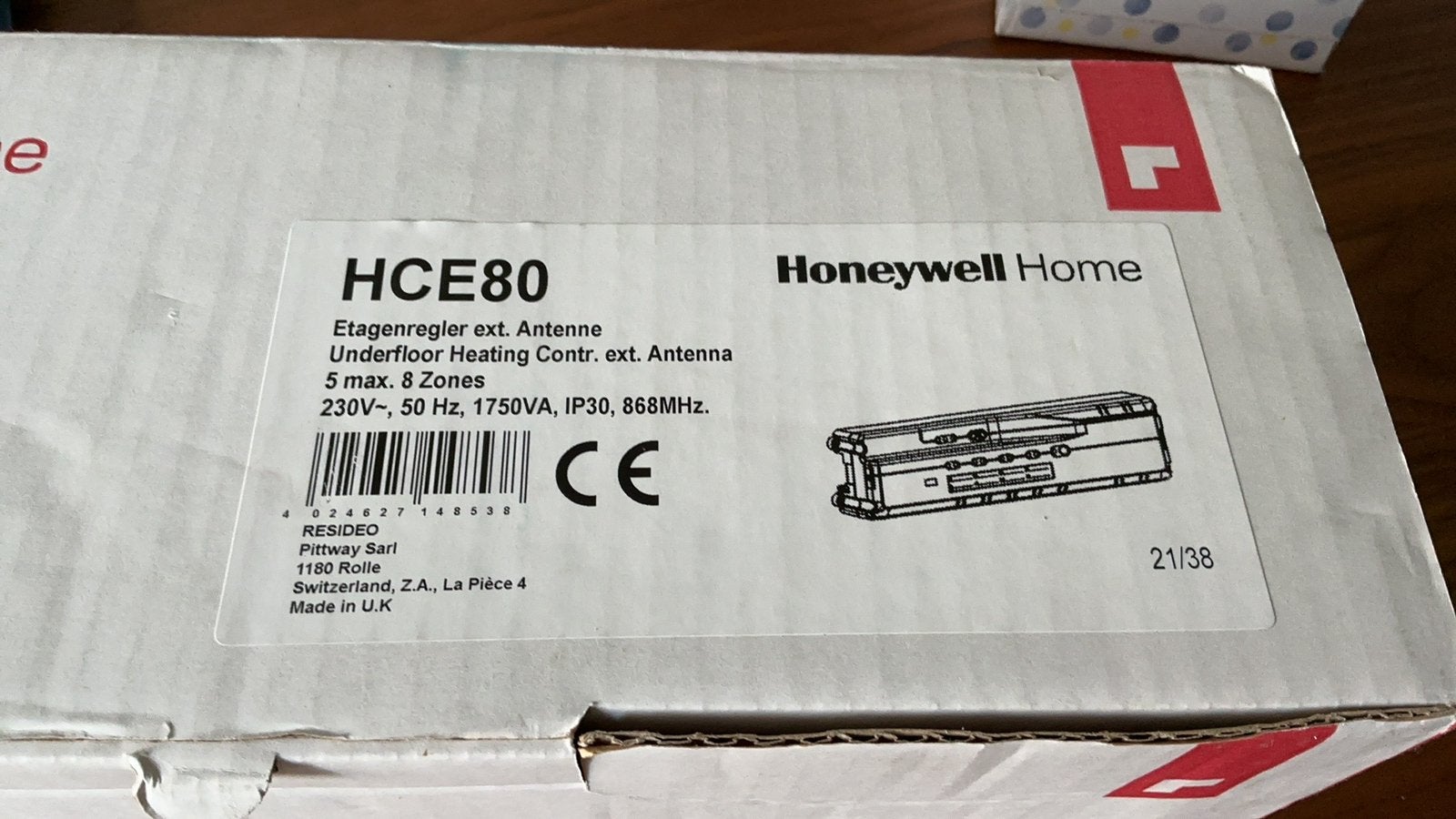 Honeywell HCE80 vloerverwarming nieuw, Minder dan 30 cm, Overige typen, Nieuw, Minder dan 60 cm