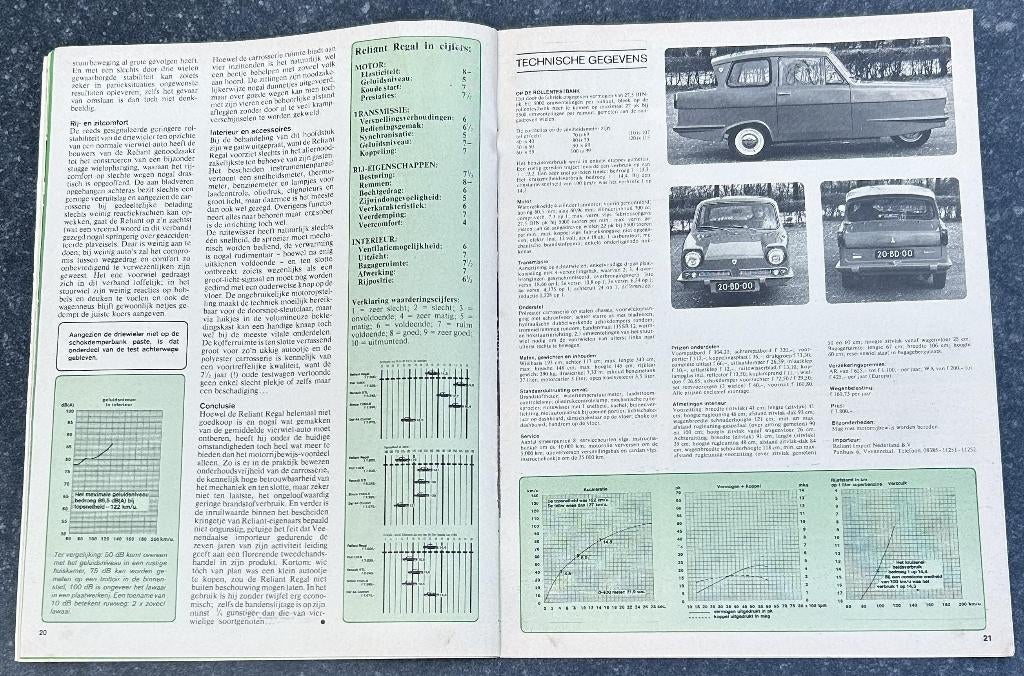 Reliant Regal ( 3 wieler ) test in Autovisie 1974, Gelezen, Ophalen of Verzenden, Overige merken, Autovisie