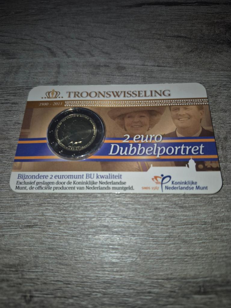 2 euro dubbelportret in coincard, Postzegels en Munten, Munten | Nederland, Ophalen of Verzenden, Koningin Beatrix, Euro's
