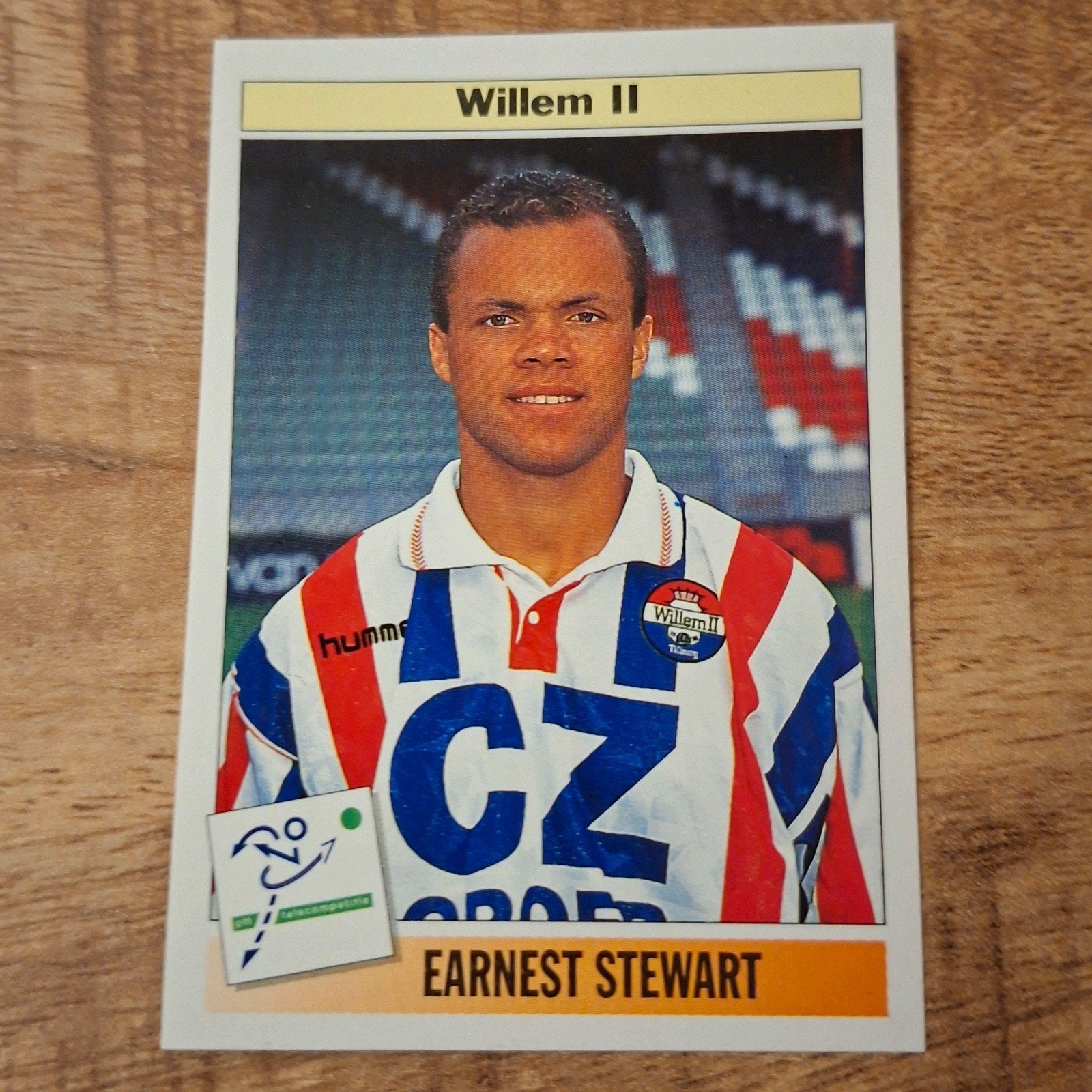 Panini Voetbal 1995 Willem II Earnest Stewart nr. 217, Verzamelen, Ophalen of Verzenden, Zo goed als nieuw, Willem II, Poster, Plaatje of Sticker
