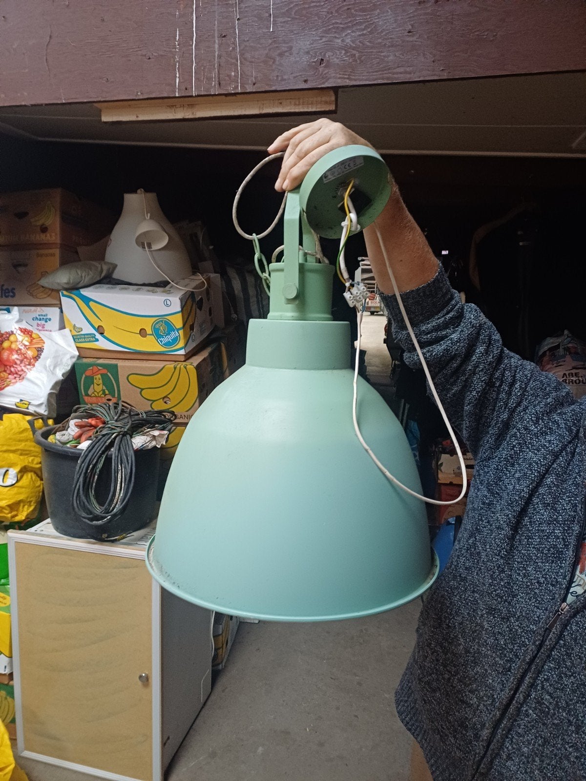 lamp karwei  set van 2  mint groen, Huis en Inrichting, Ophalen, Gebruikt, Natuurlijk materiaal