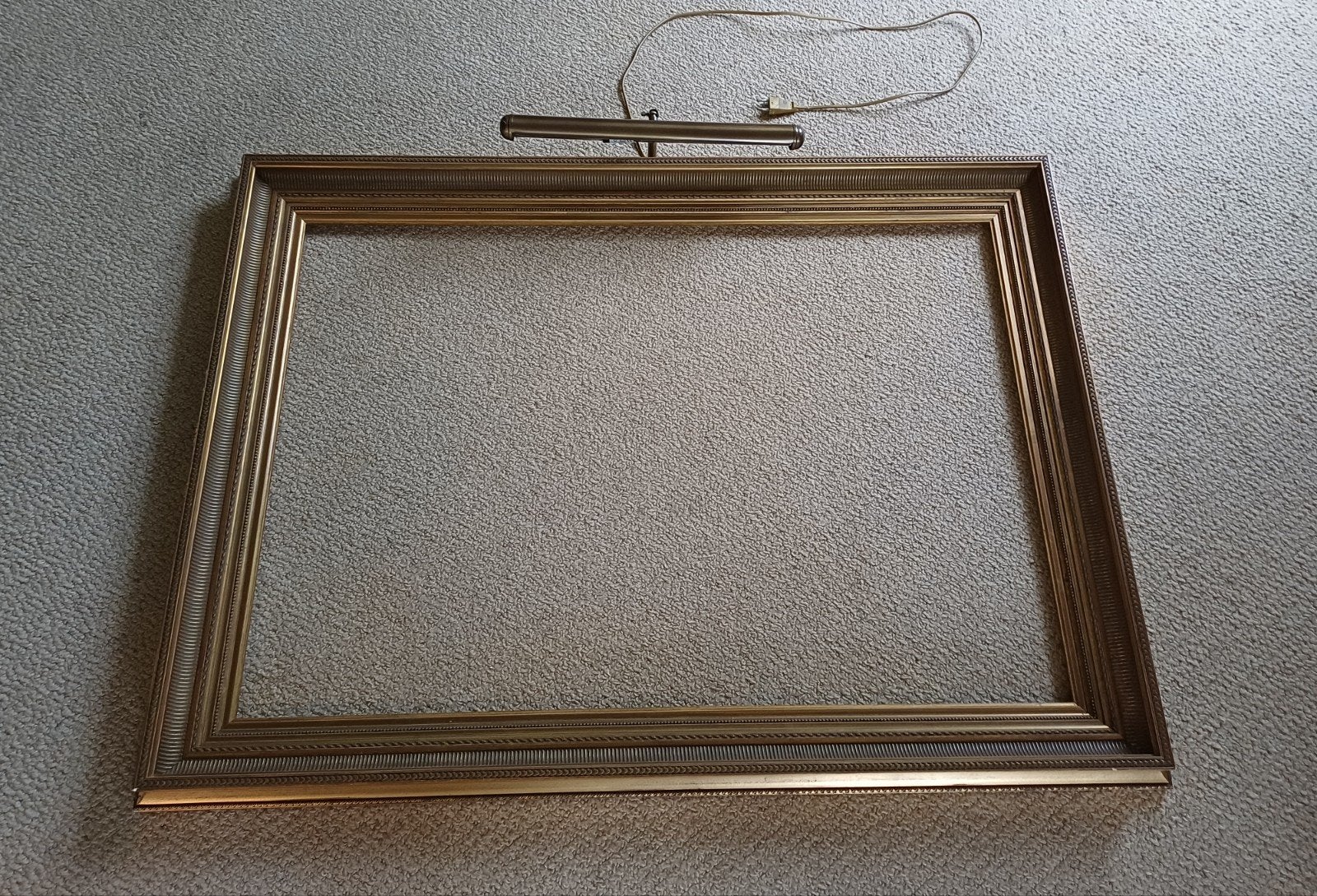 Gouden Fotolijst met Schilderijverlichting - Klassiek, Ophalen, Schilderijlijst, 101 cm, Met sierrand