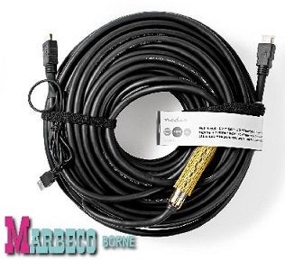 HDMI kabel 40 meter verguld,Gold High speed, 4K, 3D, ARC, 10 meter of meer, Nedis, Nieuw, Info@marbeco.nl