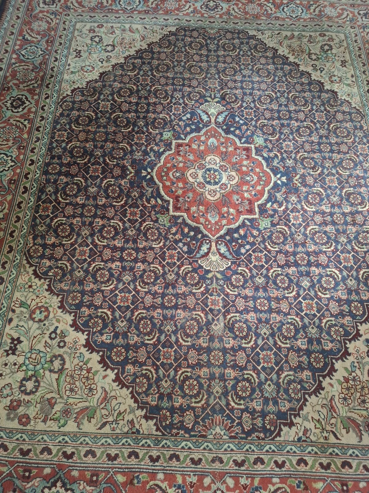 Handgemaakte Perzische tapijt Tabriz, Huis en Inrichting, Ophalen, Rechthoekig, 200 cm of meer