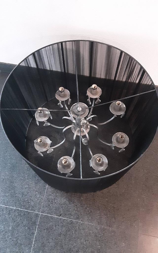 Chrome kroonluchter, Ophalen of Verzenden, Zo goed als nieuw, Stof