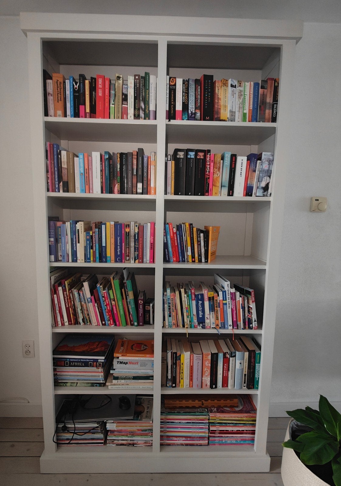 Mooie white wash boekenkast 250 x 125 x 35, Ophalen, Met plank(en), Gebruikt, 100 tot 150 cm