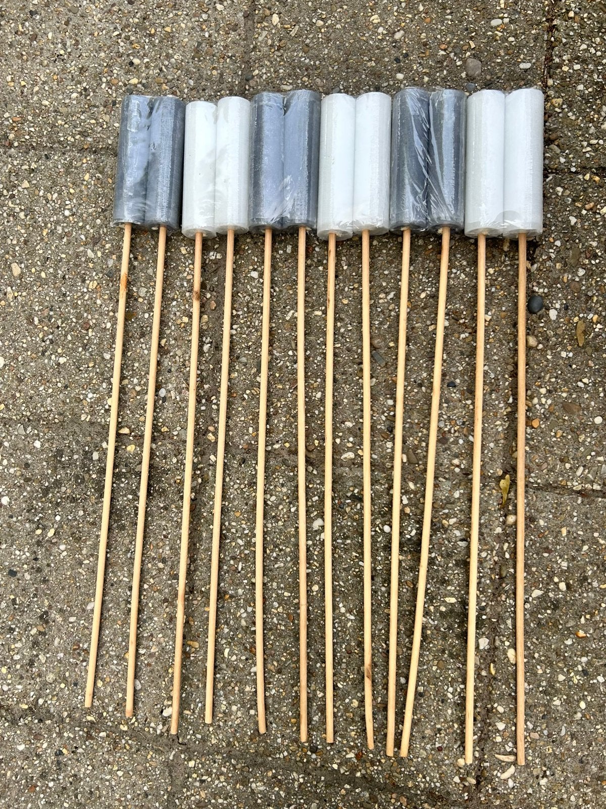 6 paar tuinfakkels (3 wit, 3 grijs) - Nieuw in verpakking, Ophalen of Verzenden, Nieuw