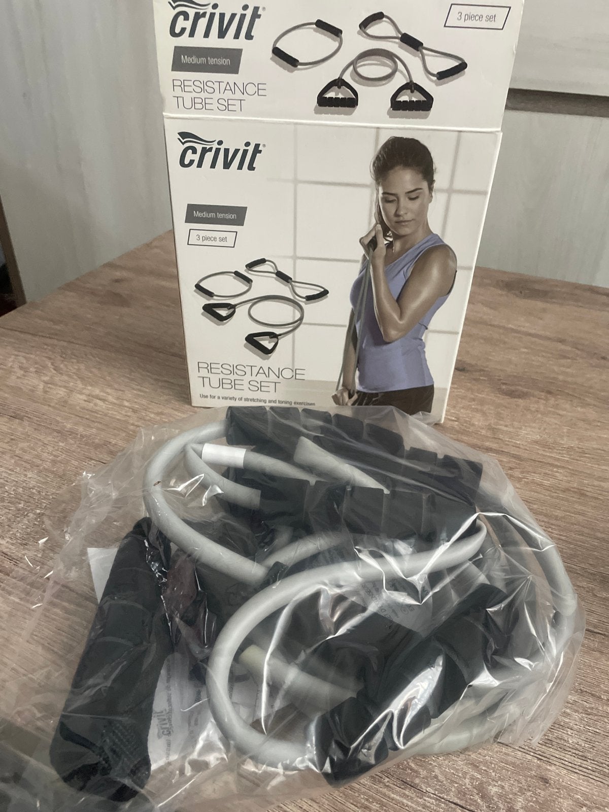 Crivit Resistance Tube Set - Medium Spanning (3-delig), Ophalen of Verzenden, Nieuw, Armen, Weerstandband