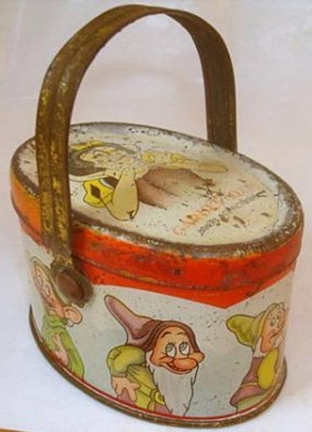 gezocht oud Disney Sneeuwwitje blik reclame verpakking 1940, Verzamelen, Blikken, Ophalen of Verzenden, Gebruikt, Overige, Overige merken