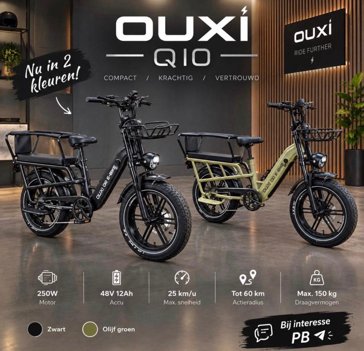 NIEUWE OUXI Q10 LONGTAIL 2027 FATBIKE MET APP & BLEUTOOTH, 59 cm of meer, Ophalen, Nieuw, Overige merken