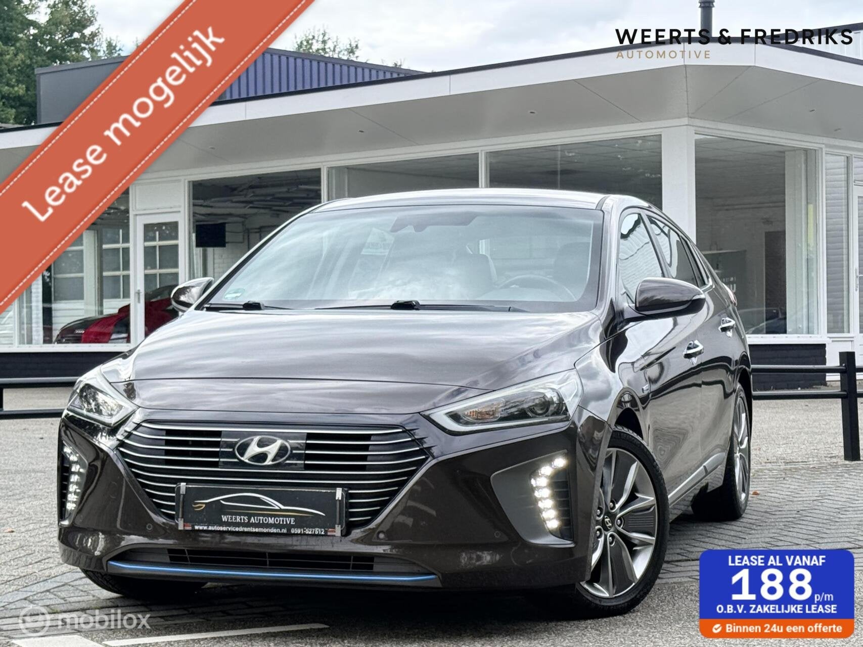 Hyundai IONIQ 1.6 GDi AUT|LEDER|KEYLESS|STOELKOELING|1e EIG, Auto's, Gebruikt, Zwart, 1445 kg, Zwart