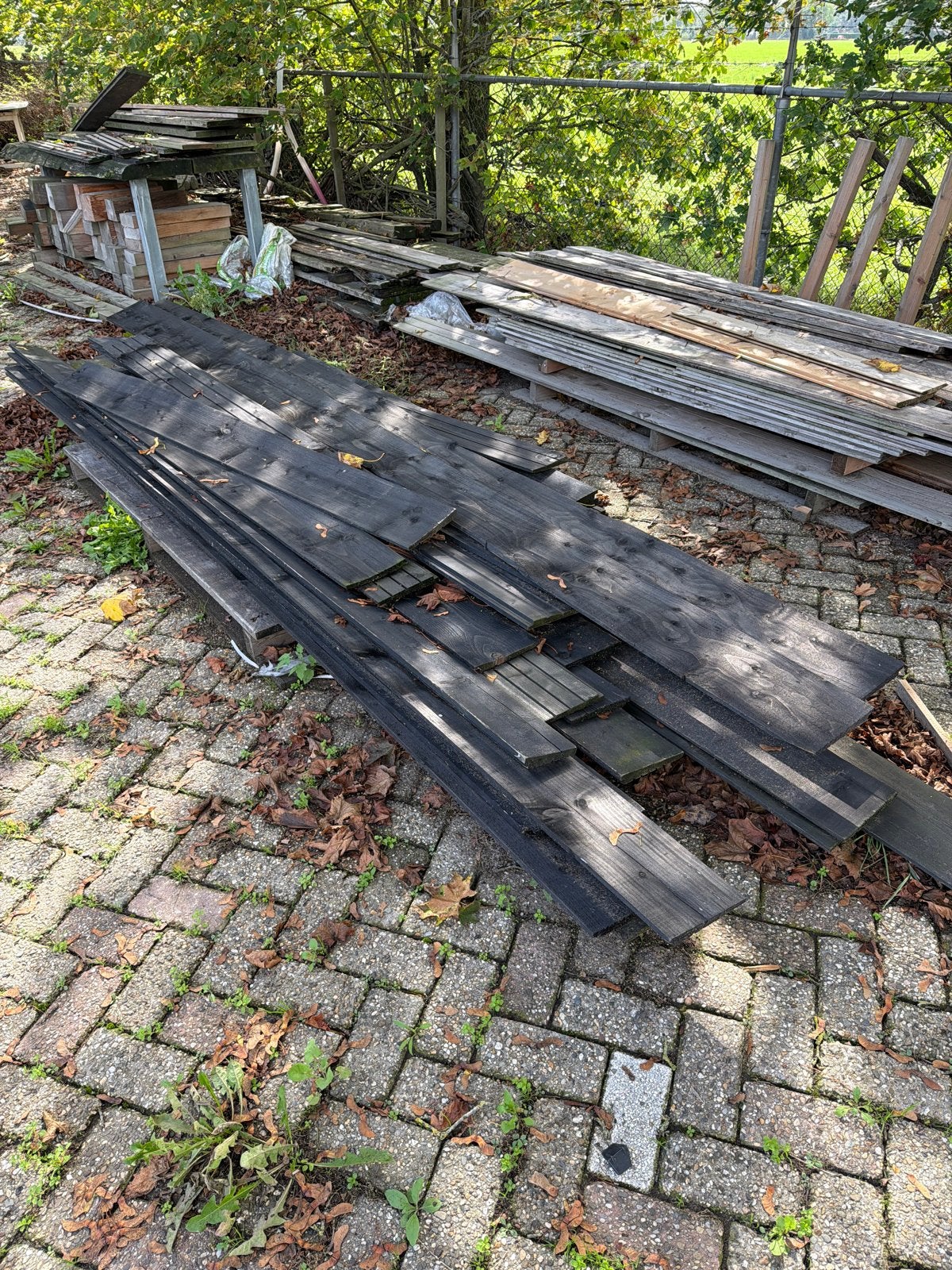 Zwarte potdeksel planken diverse afmetingen - Restanten, Gebruikt, Ophalen of Verzenden, Plank, 300 cm of meer
