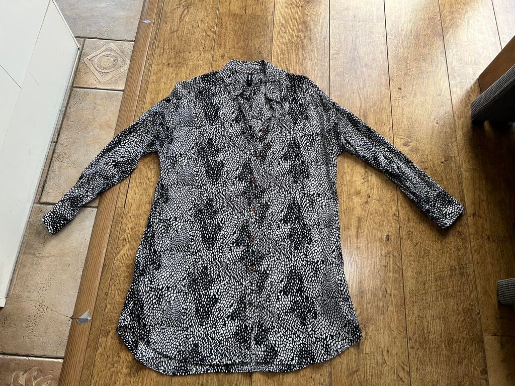 Zwart met witte blouse van Eksept, maat M, Ophalen of Verzenden, Zo goed als nieuw, Maat 38/40 (M), Zwart