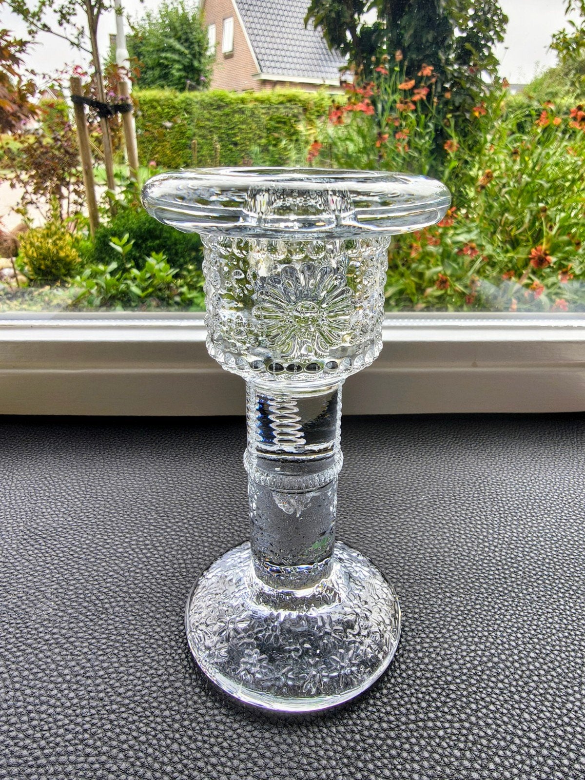 Kosta Boda Daisy persglas kandelaar/kaarsenhouder vintage, Antiek en Kunst, Ophalen of Verzenden