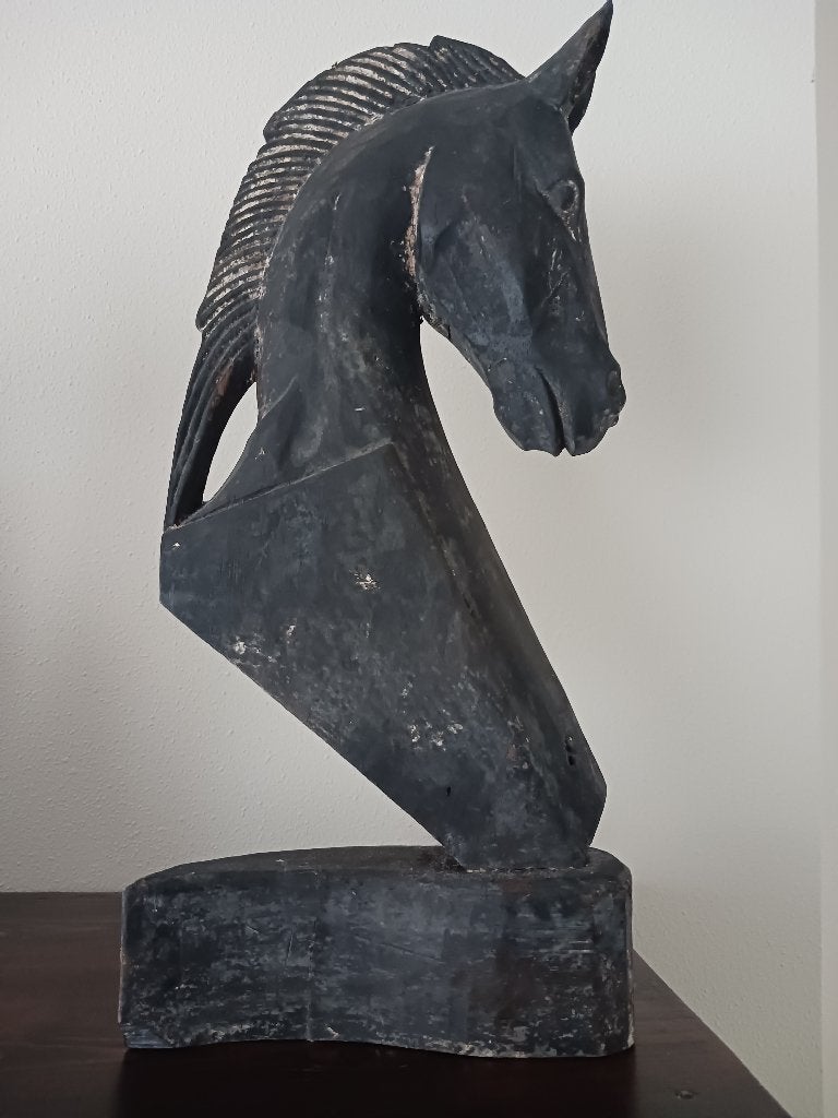 massief houten Paardenhoofd, Ophalen, Hout