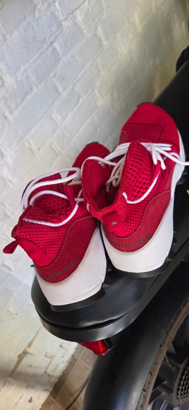 Calvin Klein Jeans Tracee rode sneakers, maat 39, Ophalen, Sneakers of Gympen, Calvin Klein Jeans, Gedragen
