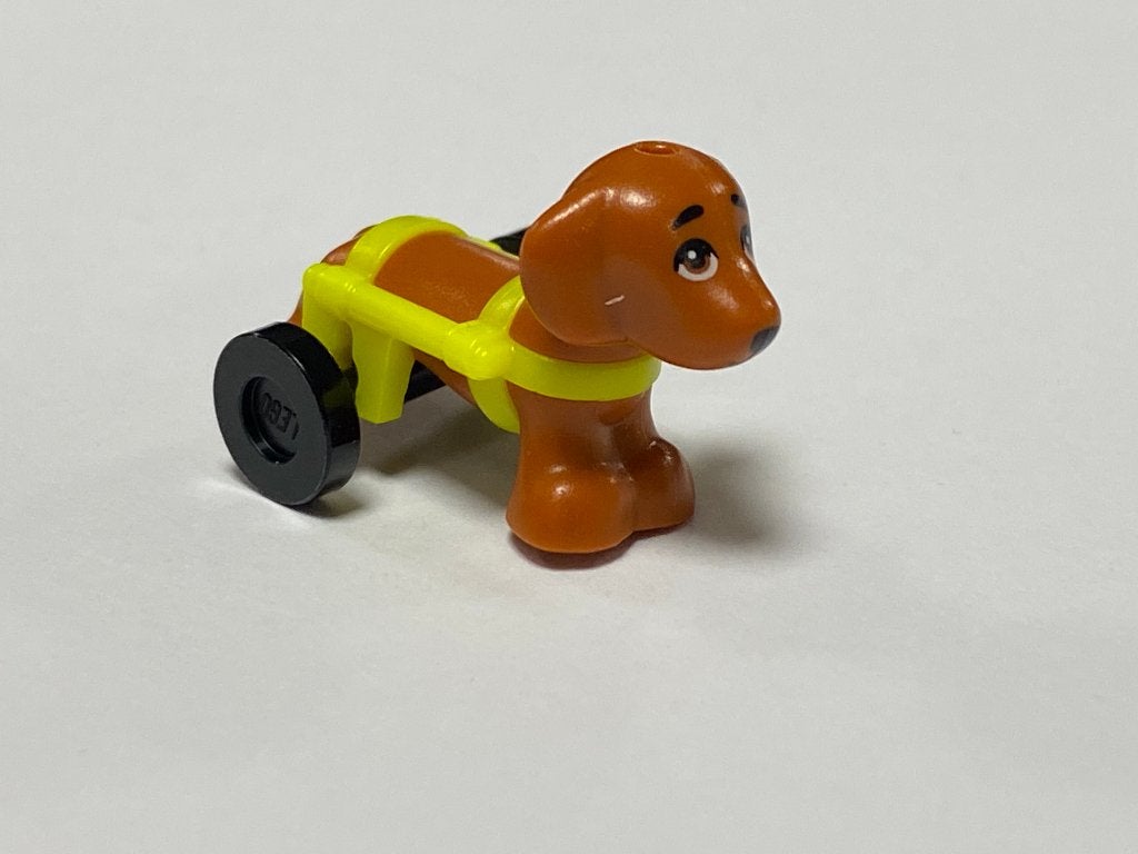 Lego nieuw donker oranje tekkel met rolstoel