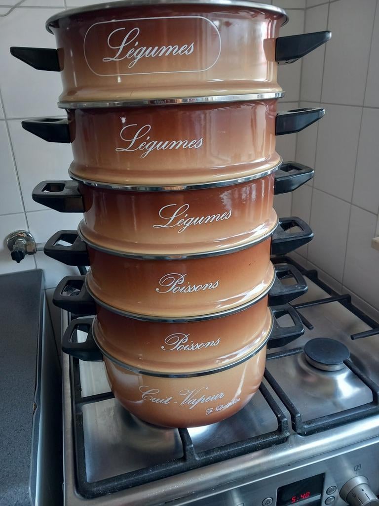 Prachtige kookpan - stoompan set, Ophalen of Verzenden, Gebruikt, Overige materialen, Kookpan of Snelkookpan