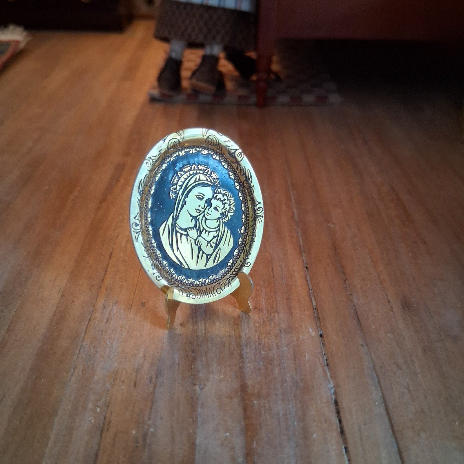 Bordje Madonna met kind poppenhuis, Ophalen of Verzenden