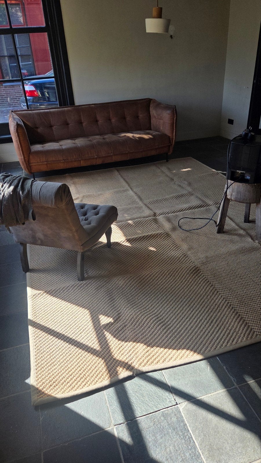 Ikea xxl vloerkleed jute achtig, Huis en Inrichting, Ophalen, Bohemian landelijk scandinavisch, 200 cm of meer, Zo goed als nieuw