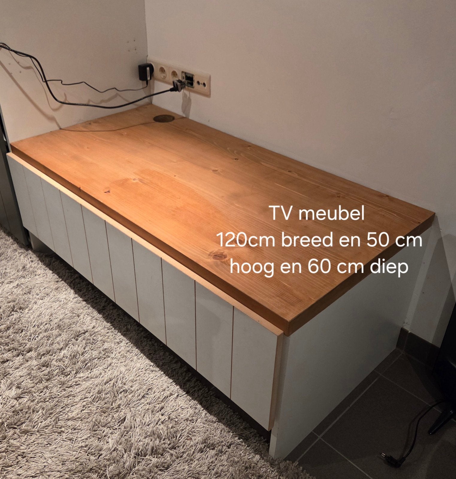 TV meubel door interieurman gemaakt - Zo goed als nieuw, Ophalen, 100 tot 150 cm, Zo goed als nieuw, Minder dan 100 cm