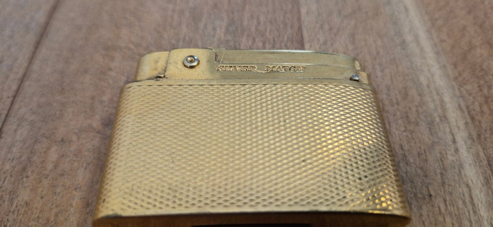 Vintage Silver Match aansteker goudkleurig, Ophalen of Verzenden, Gebruikt, Aansteker