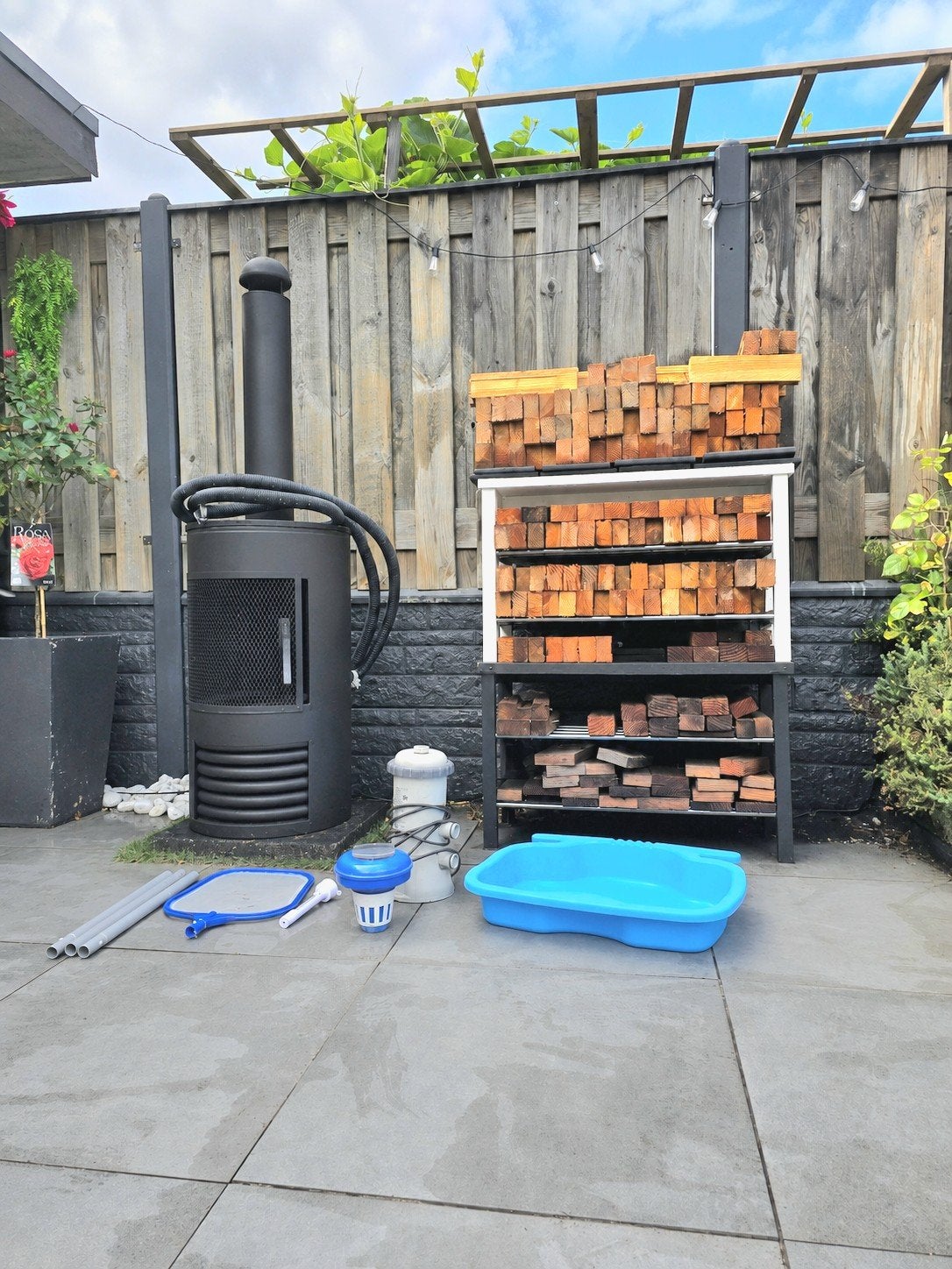 zwembadkachel met accessoires, Tuin en Terras, Ophalen, Gebruikt