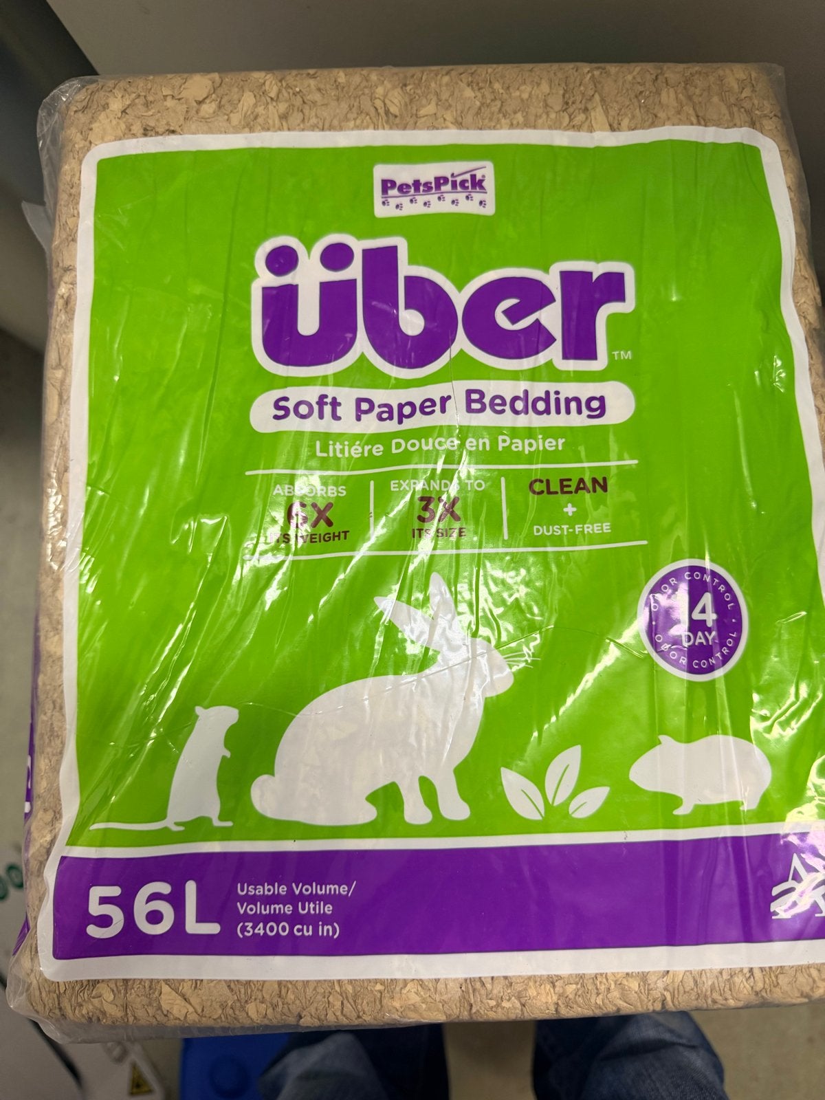 2 x Uber paper bedding natural 56 liter, Ophalen, Nieuw, Verzorging