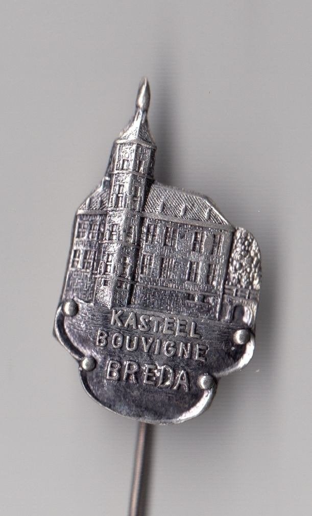 Breda Kasteel Bouvigne speldje, Verzamelen, Speldjes, Pins en Buttons, Gebruikt, Niet vindbaar, Niet vindbaar, Speldje of Pin