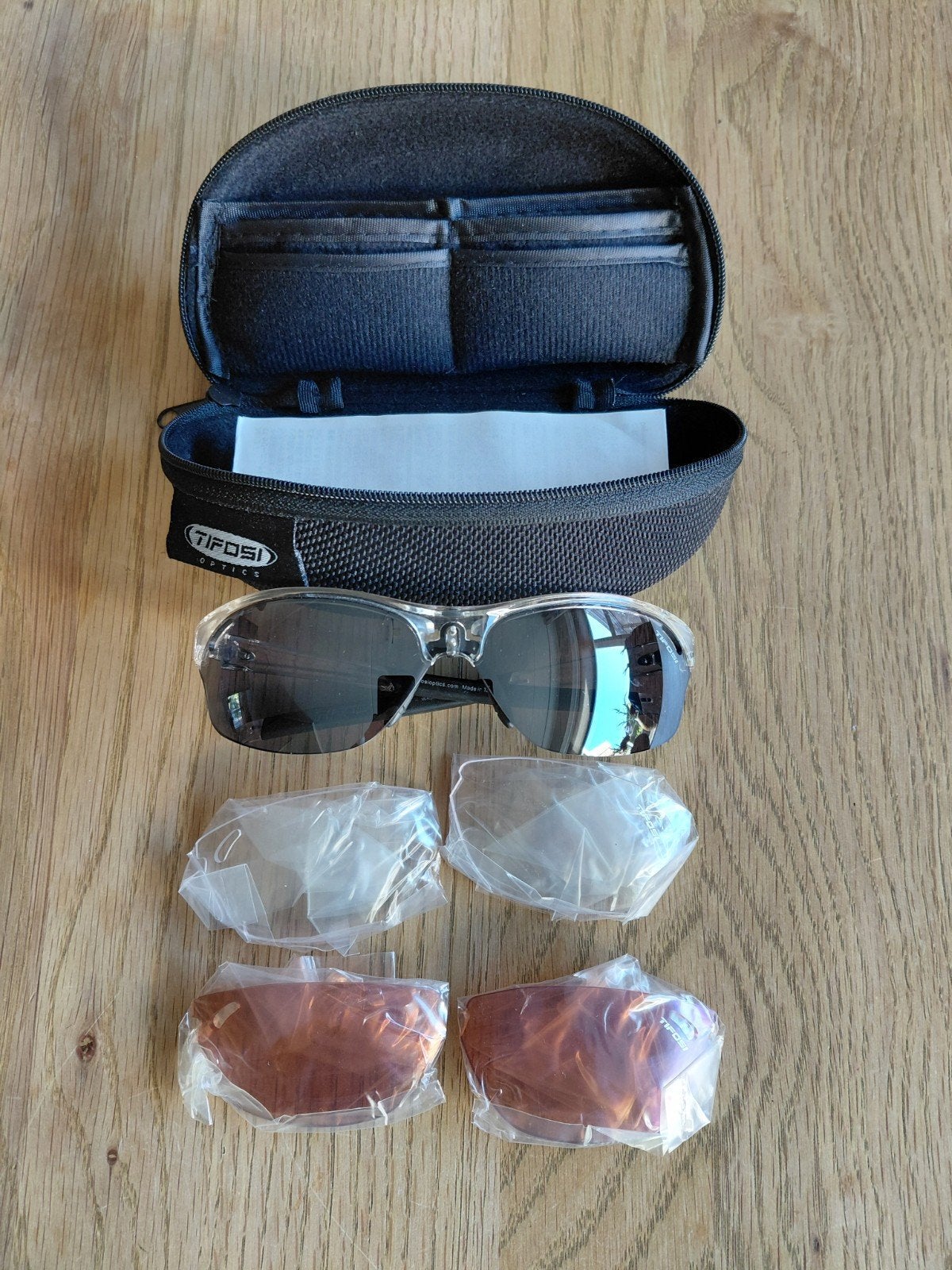 Tifosi sportbril met verschillende kleuren glazen., Ophalen of Verzenden, Hardlopen, Overige typen, Overige merken