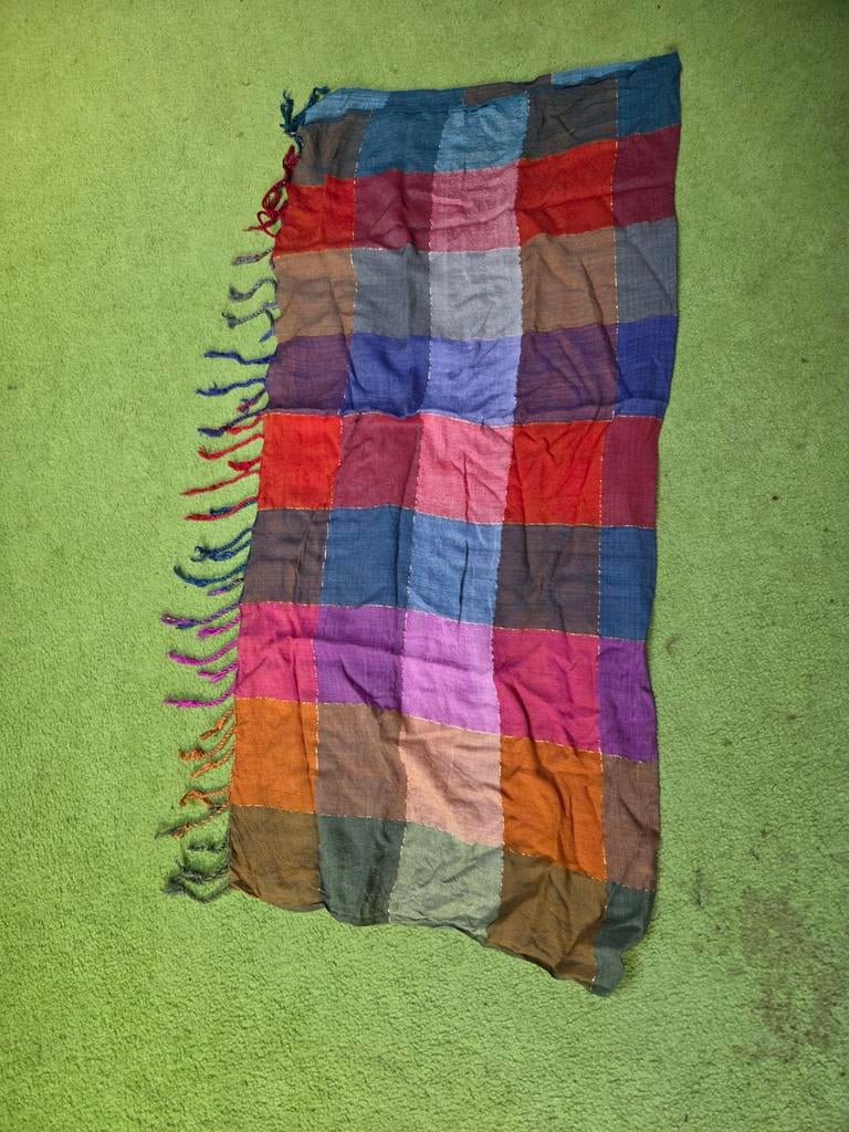 Kleurrijke geruite sjaal 80x90 cm, Ophalen of Verzenden, Nieuw, Sjaal
