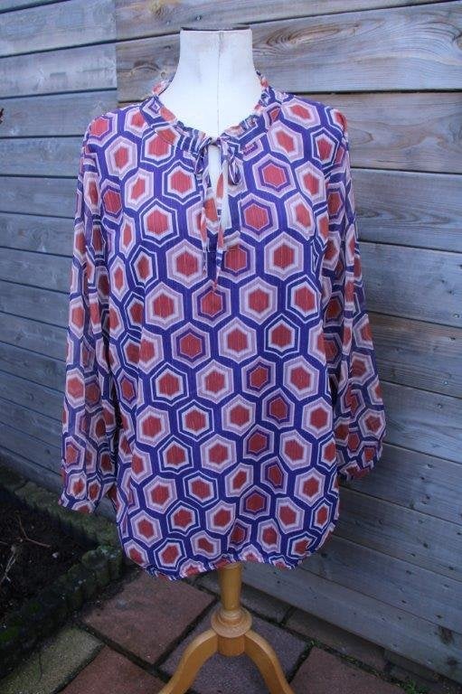 Blouson Paars/ rood Paprika mt T4 (50) Vaste prijs, Blouse of Tuniek, Ophalen of Verzenden, Zo goed als nieuw, Paprika