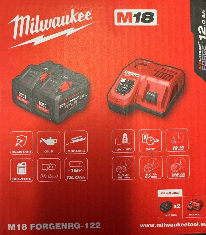 Milwaukee FORGE accuset 18 V 12 Ah, Ophalen, Zo goed als nieuw