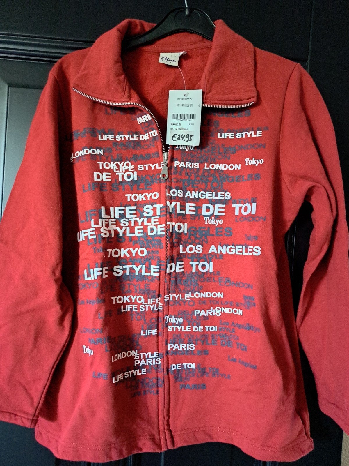 VEST MET RITS MAAT M NIEUW BORDEAUX ROOD, Ophalen of Verzenden, Nieuw, Rood