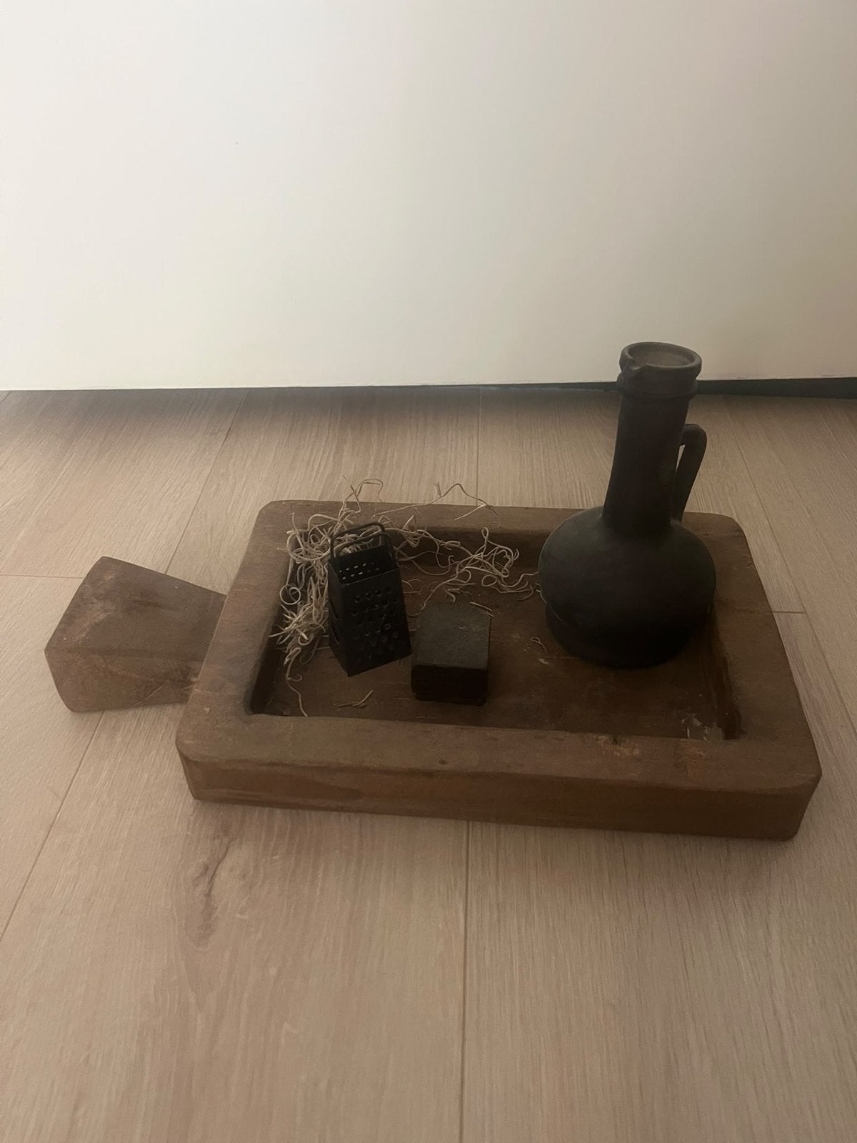Decoratieve houten schaal met accessoires, Ophalen of Verzenden