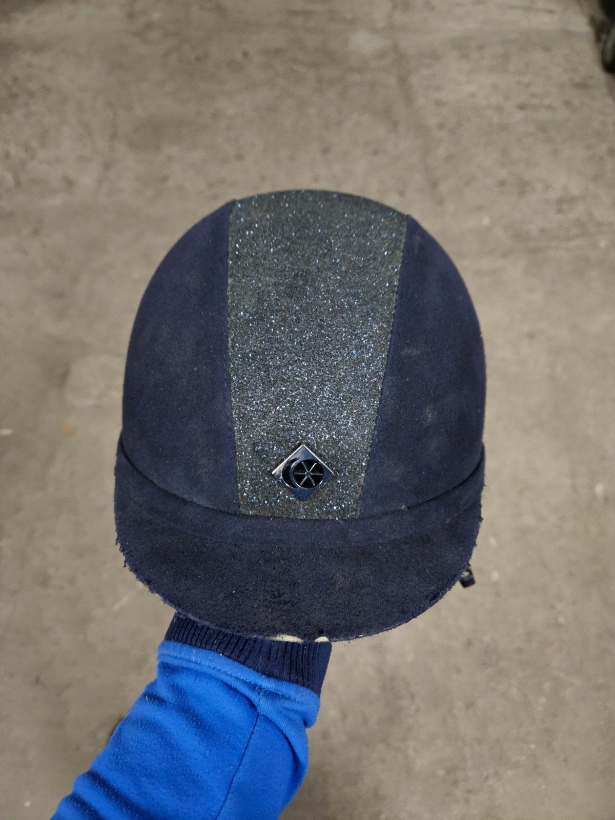 Charles owen cap blauw glitters, Dieren en Toebehoren, Paardrijkleding, Ophalen of Verzenden, Dressuur