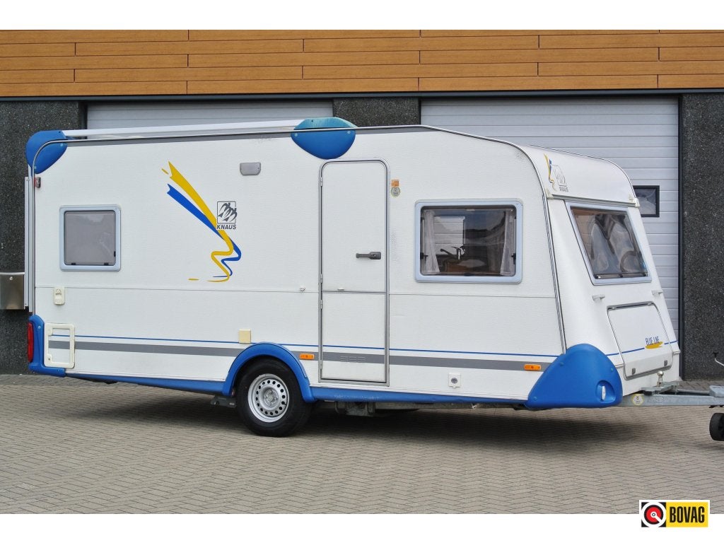 Knaus Blue Line 450TF|Mover|Luifel|Fransbed|Bovag|, Caravans en Kamperen, Caravans, Schokbreker, Rondzit, Bedrijf, Knaus