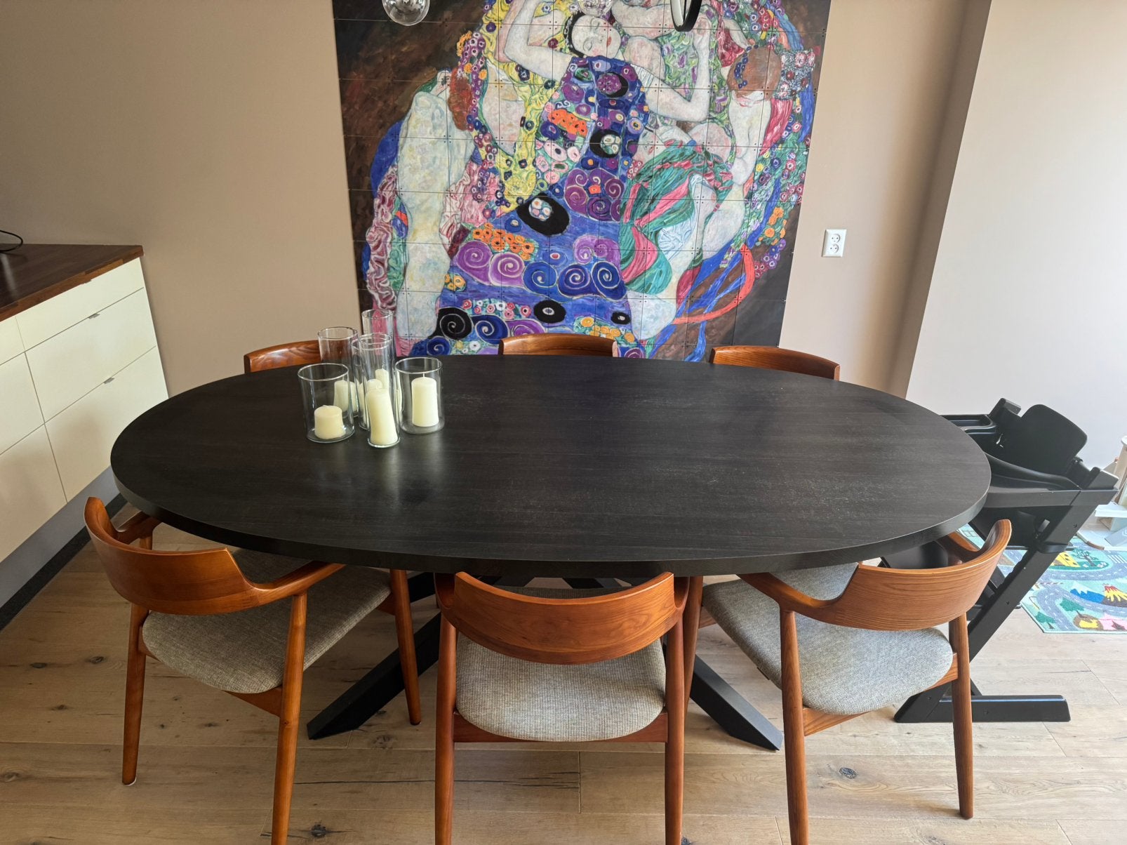 Z.g.a.n. ovalen eettafel, Ophalen, 100 tot 150 cm, 200 cm of meer, Zo goed als nieuw