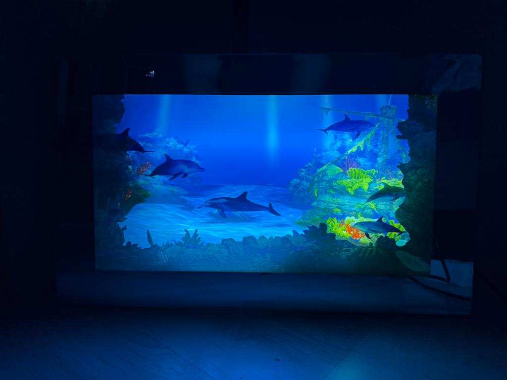 Vintage 3D aquarium dolfijn lamp, Ophalen of Verzenden, Gebruikt, Overige materialen