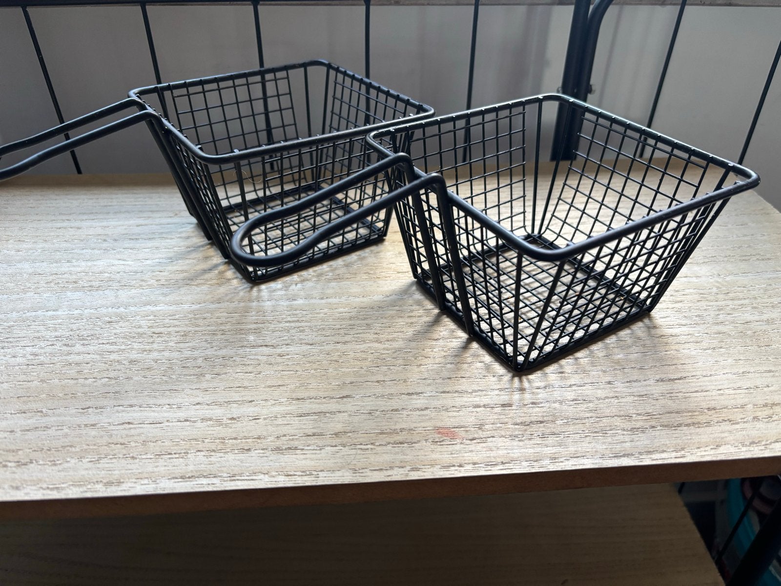 2x Frietmandje - Zwart metaal - Zo goed als nieuw, Overige typen, Ophalen of Verzenden, Zo goed als nieuw, Zwart