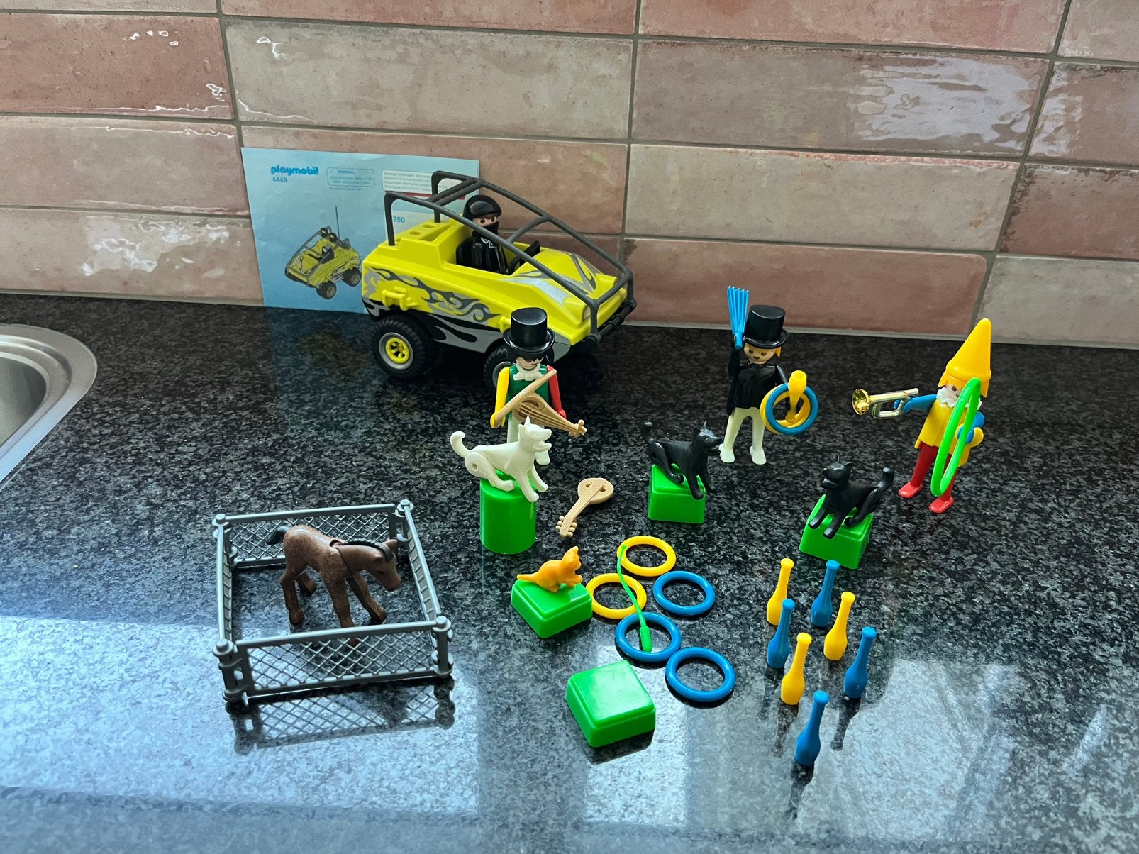 Retro Vintage Playmobil circus en 4449 amfibie voertuig, Gebruikt, Complete set, Ophalen of Verzenden, Figuren