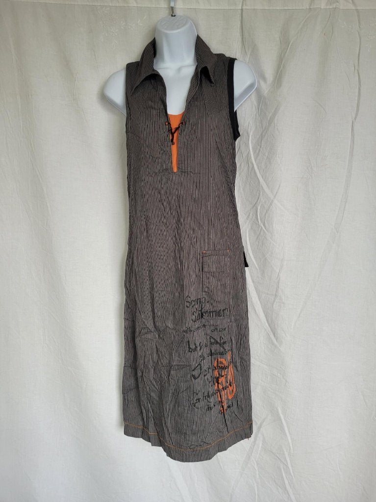 Stoere sportieve lange grijze jurk mt 36 merk Cop.Copine, Kleding | Dames, ., Ophalen of Verzenden, Zo goed als nieuw, Knielengte