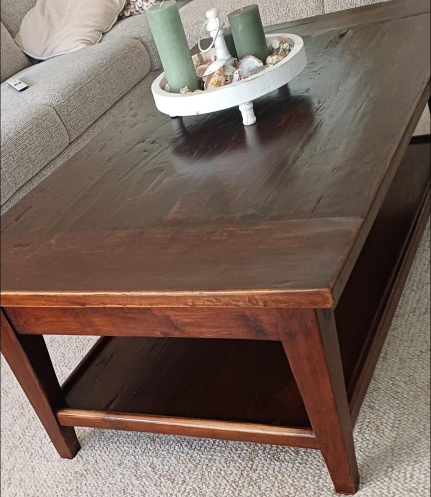 Koloniale tafel, Huis en Inrichting, Tafels | Salontafels, Ophalen, Gebruikt, 50 tot 75 cm, Teakhout