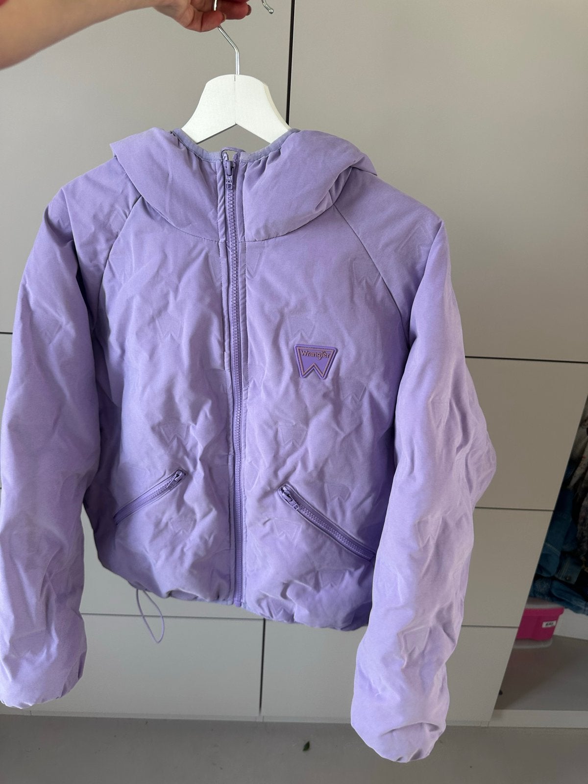 Wrangler paarse corduroy broek en jasje set, maat S, Kleding | Dames, Jassen | Zomer, Ophalen of Verzenden, Zo goed als nieuw